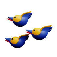 des oiseaux en volant 3d le rendu icône illustration png