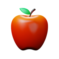 äpple 3d tolkning ikon illustration png