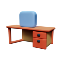 escritorio 3d representación icono ilustración png