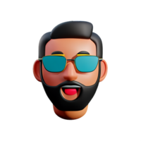 beard  3d rendering icon illustration png