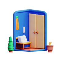 habitación 3d representación icono ilustración png