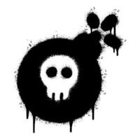 Spray Painted Graffiti Bomb icon Sprayed isolated with a white background. graffiti Bomb icon with over spray in black over white. vector