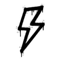 Spray Painted Graffiti electric lightning bolt symbol Sprayed isolated with a white background. graffiti electric lightning bolt icon with over spray in black over white. vector