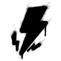 Spray Painted Graffiti electric lightning bolt symbol Sprayed isolated with a white background. graffiti electric lightning bolt icon with over spray in black over white. vector