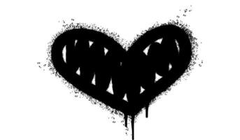 Spray Painted Graffiti heart icon Word Sprayed isolated with a white background. graffiti font love icon with over spray in black over white. Vector illustration.