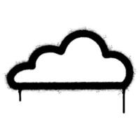 Spray Painted Graffiti cloud icon Sprayed isolated with a white background. graffiti cloud icon with over spray in black over white. vector