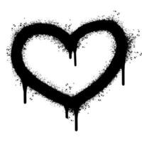 Spray Painted Graffiti heart icon Word Sprayed isolated with a white background. graffiti font love icon with over spray in black over white. Vector illustration.