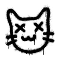 Spray Painted Graffiti Cat icon isolated on white background. vector illustration.