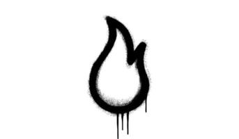 Spray Painted Graffiti Fire flame icon Sprayed isolated with a white background. graffiti Fire flame icon with over spray in black over white. Vector illustration.