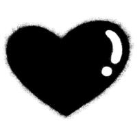 Spray Painted Graffiti heart icon Word Sprayed isolated with a white background. graffiti font love icon with over spray in black over white. Vector illustration.