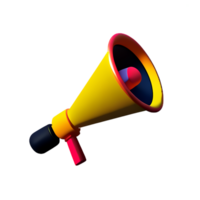 megaphone 3d rendering icon illustration png