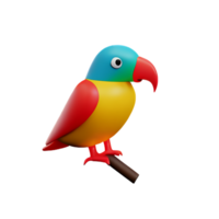 parrot 3d rendering icon illustration png