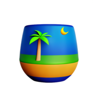 tropisk 3d tolkning ikon illustration png