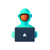 hacker 3d renderen icoon illustratie png