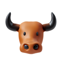 bull 3d rendering icon illustration png