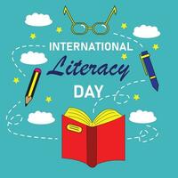 Literacy Day Vector Greeting.