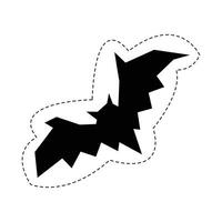 Black and White Bat Stickers for Halloween Vector. vector