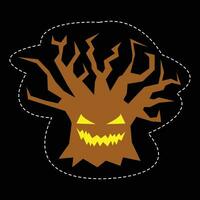 Ghost Tree Stickers For Halloween Vector. vector