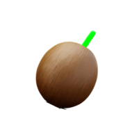 noix de coco 3d le rendu icône illustration png