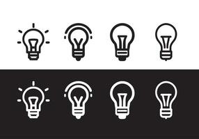 Simple Light bulb Icon Collection vector