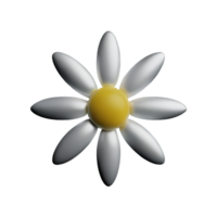 white flower 3d rendering icon illustration png