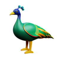 peacock 3d rendering icon illustration png