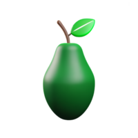 avocado 3d rendering icon illustration png