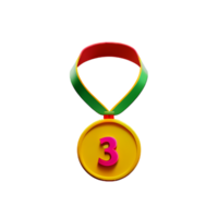 medalha 3d Renderização ícone ilustração png