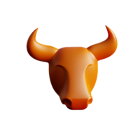 bull 3d rendering icon illustration png