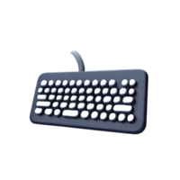 teclado 3d Renderização ícone ilustração png