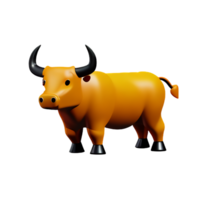 bull 3d rendering icon illustration png