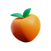 peach 3d rendering icon illustration png