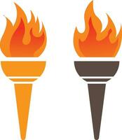 Olympic Torch symbol set vector