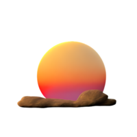 sunset 3d rendering icon illustration png