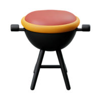 un barbecue 3d le rendu icône illustration png