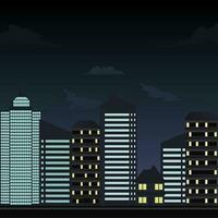 ciudad a noche ilustración vector