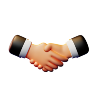 handshake 3d rendering icon illustration png