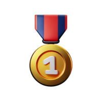 médaille 3d le rendu icône illustration png