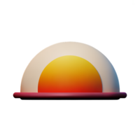 puesta de sol 3d representación icono ilustración png