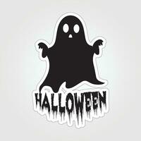 A sticker with a ghost on it, Halloween ghost cartoon character sticker vector