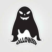 A sticker with a ghost on it, Halloween ghost cartoon character sticker vector