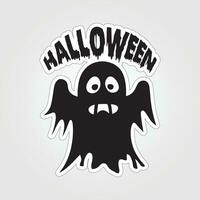 A sticker with a ghost on it, Halloween ghost cartoon character sticker vector