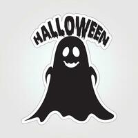 A sticker with a ghost on it, Halloween ghost cartoon character sticker vector