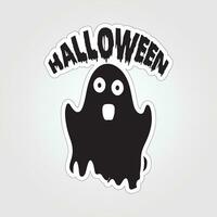 A sticker with a ghost on it, Halloween ghost cartoon character sticker vector