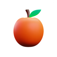 peach 3d rendering icon illustration png