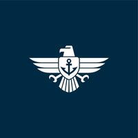 simple eagle logo with anchor vector