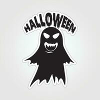 A sticker with a ghost on it, Halloween ghost cartoon character sticker vector