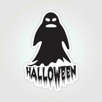 A sticker with a ghost on it, Halloween ghost cartoon character sticker vector