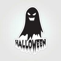 A sticker with a ghost on it, Halloween ghost cartoon character sticker vector