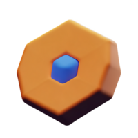 hexagon 3d rendering icon illustration png